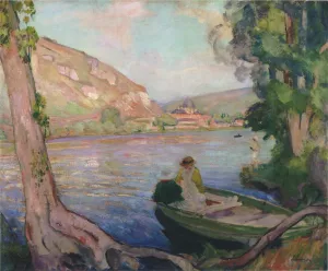 On the Seine at Andelys painting by Henri Lebasque
