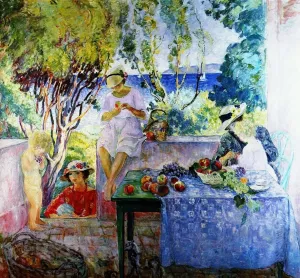 On the Terrace by Henri Lebasque Oil Painting