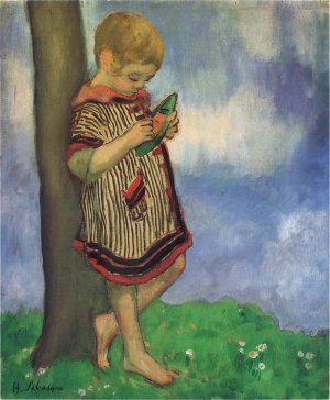 Pierre Labasque with a Small Boat by Henri Lebasque Oil Painting