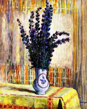 Pitcher of Flowers on a Table by Henri Lebasque - Oil Painting Reproduction