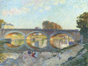 Pont Pierre at the Lagny River by Henri Lebasque Oil Painting