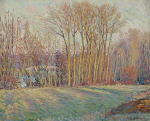 Poplars in Eragny by Henri Lebasque Oil Painting
