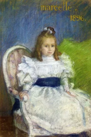 Portrait of Marcelle Mezieres, Nine Years Old Oil painting by Henri Lebasque
