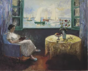 Reading by the Window by Henri Lebasque Oil Painting