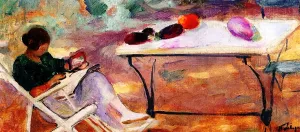 Reading in the Garden by Henri Lebasque Oil Painting