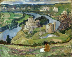 Ruins of Chateau Galliard at Andelys Oil painting by Henri Lebasque