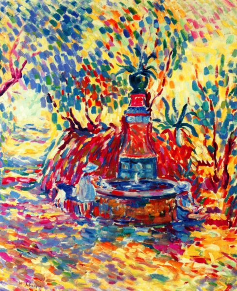 Main Product Photo of Saint-Tropez, Girls at a Fountain Painting by Henri Lebasque