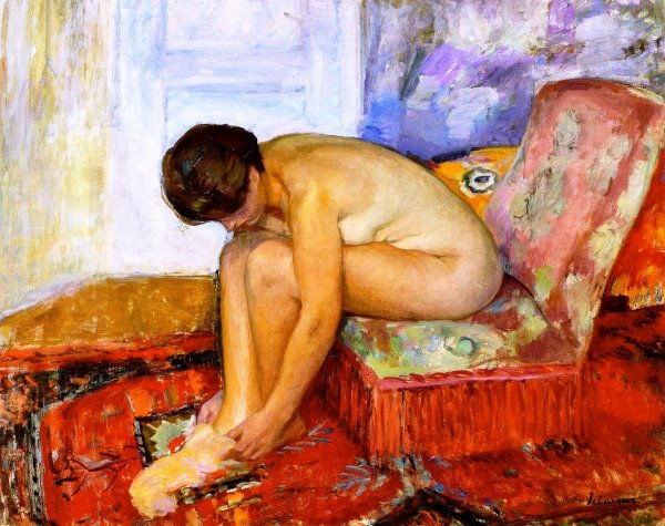 Seated Nude Woman by Henri Lebasque - Hand-Painted Oil Painting Reproduction