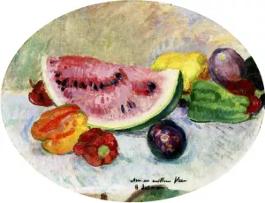 Still Life with Melon by Henri Lebasque - Oil Painting Reproduction