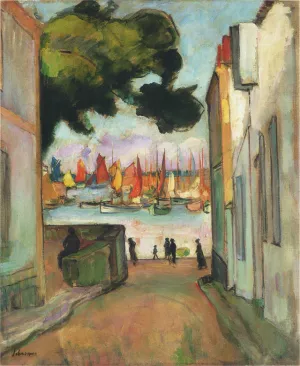 Street in Port Collioure painting by Henri Lebasque