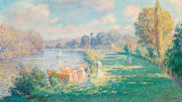 Main Product Photo of Sur les bords de la Marne  Painting by Henri Lebasque
