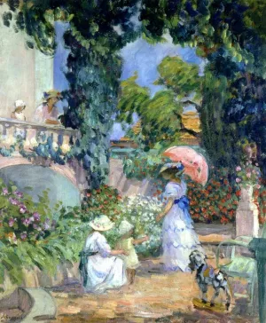 Terrace in the Garden Oil Painting by Henri Lebasque - Bestsellers