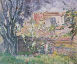 The Artist's Garden at Cannes by Henri Lebasque Oil Painting
