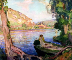 The Banks of the Seine at Andelys Oil painting by Henri Lebasque