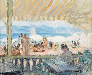 The Bar at the Beach Oil painting by Henri Lebasque