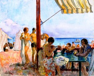 The Bar at the Beach by Henri Lebasque Oil Painting