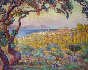 The Bay at St Tropez by Henri Lebasque Oil Painting