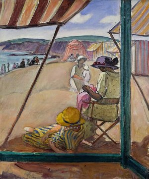 The Beach at St. Gildas II by Henri Lebasque Oil Painting