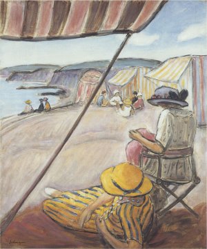 The Beach at St Gildas by Henri Lebasque Oil Painting