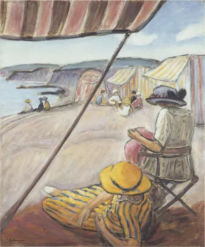 The Beach at St Gildas by Henri Lebasque - Oil Painting Reproduction