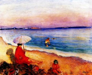 The Beach by Henri Lebasque Oil Painting