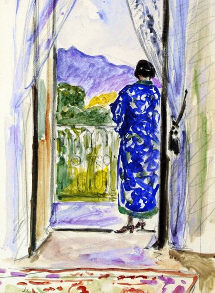 The Blue Robe Study by Henri Lebasque - Hand-Painted Oil Painting Reproduction