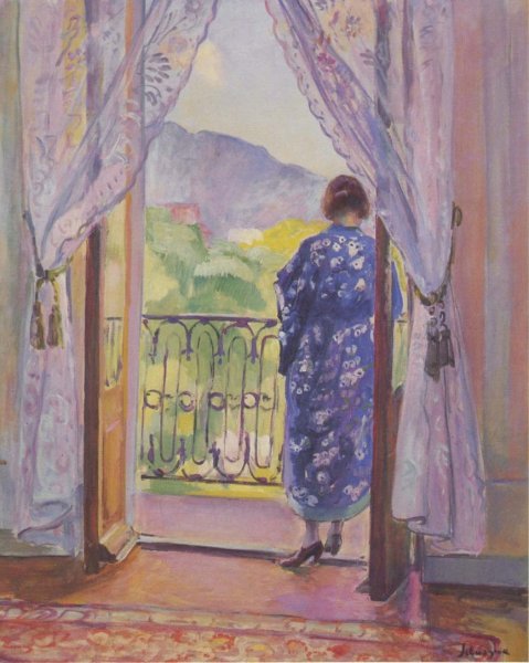 The Blue Robe by Henri Lebasque - Hand-Painted Oil Painting Reproduction