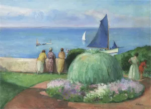 The Blue Sail at Prefailles by Henri Lebasque Oil Painting