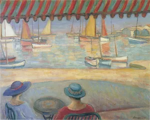 The Cafe on the Terrace at St Ile de Yeu by Henri Lebasque Oil Painting