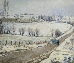 The Farm at Lagny in Winter by Henri Lebasque Oil Painting