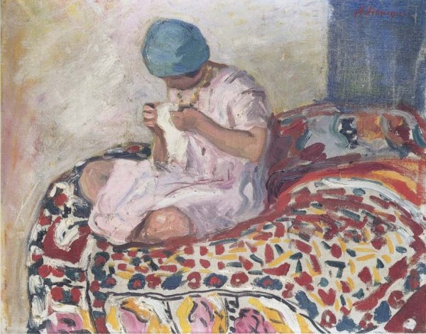 The Little Seamstress by Henri Lebasque - Hand-Painted Oil Painting Reproduction