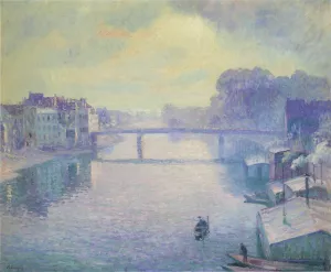 The Marne at Lagny - Fog Effect Oil painting by Henri Lebasque