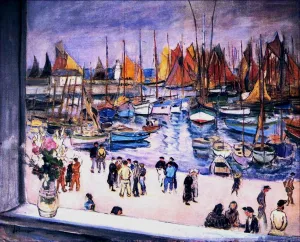 The Port at Saint Tropez Oil Painting by Henri Lebasque - Bestsellers