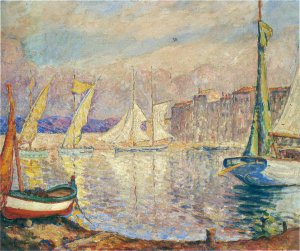 The Port at St Tropez by Henri Lebasque Oil Painting