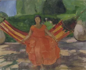 The Rose Colored Robe Oil painting by Henri Lebasque