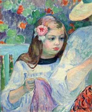 The Sewing Lesson by Henri Lebasque - Oil Painting Reproduction