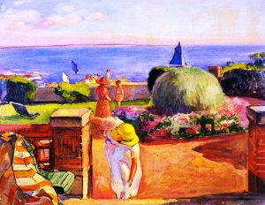The Terrace at Prefailles by Henri Lebasque Oil Painting