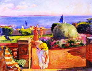 The Terrace at Prefailles by Henri Lebasque Oil Painting