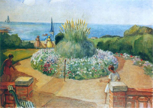 The Terrasse at Prefailles by Henri Lebasque - Hand-Painted Oil Painting Reproduction
