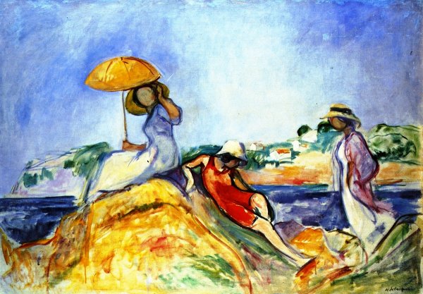 Main Product Photo of Three Woman by the Sea Painting by Henri Lebasque