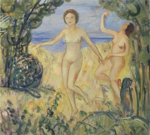 Two Bathers by the Beach Oil painting by Henri Lebasque