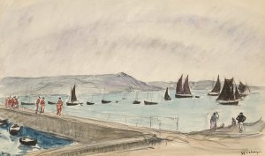 Two Boats at Saint Tropez aka Deux Bateaux a Saint Tropez by Henri Lebasque Oil Painting