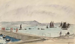 Two Boats at Saint Tropez aka Deux Bateaux a Saint Tropez Oil painting by Henri Lebasque