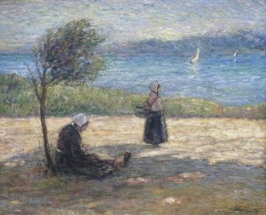 Two Britons by the Sea by Henri Lebasque Oil Painting