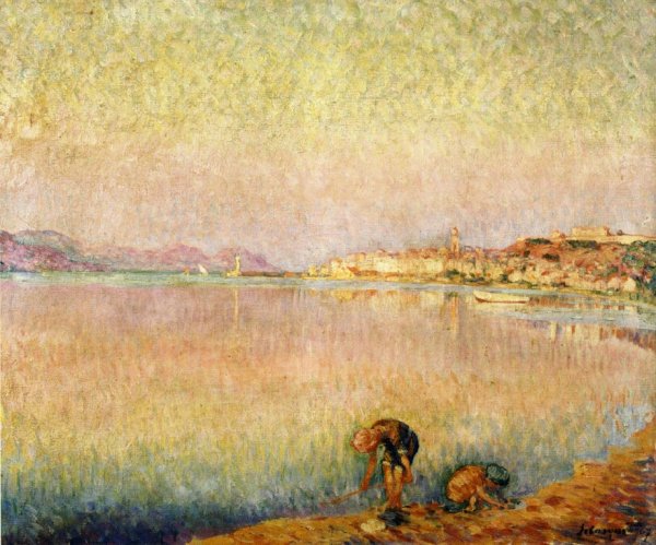 Main Product Photo of Two Children by the Water Painting by Henri Lebasque