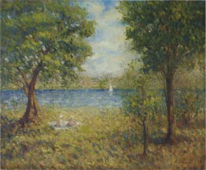 Two Girls by the Eau River Oil painting by Henri Lebasque