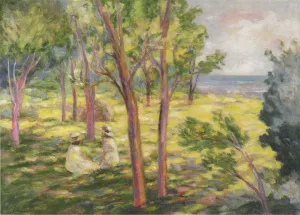 Two Girls in a Landscape Oil painting by Henri Lebasque