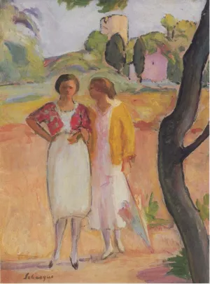 Two Ladies on a Stroll Oil painting by Henri Lebasque