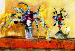 Two Vases of Flowers by Henri Lebasque - Oil Painting Reproduction