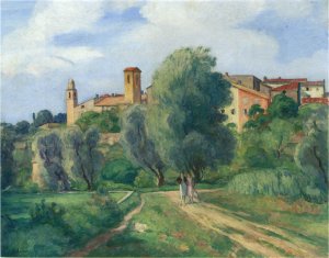 Two Women Taking a Walk by Henri Lebasque Oil Painting